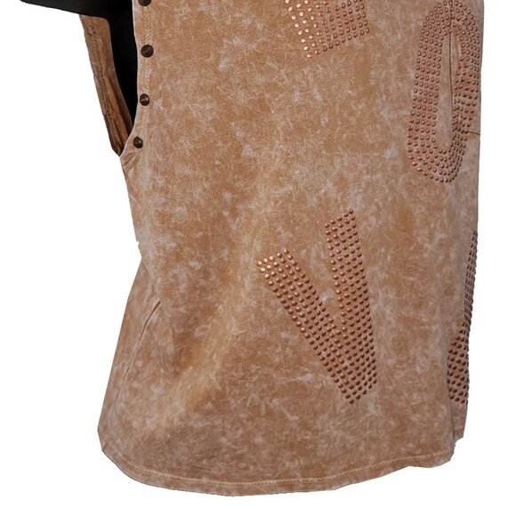 LOVE the 80s Women's Tan Sleeveless Shirt - Picture 4 of 6
